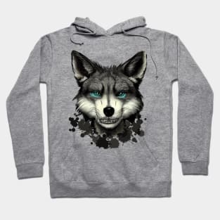 Wolf animals funny eyes drawn Hoodie